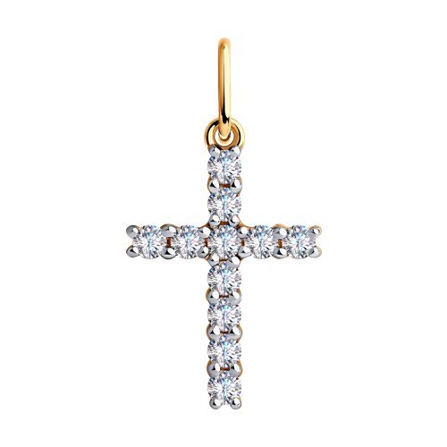 Pandantiv din aur roșu cu zirconiu cubic