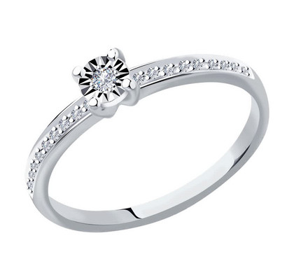 Inel din aur alb cu diamante