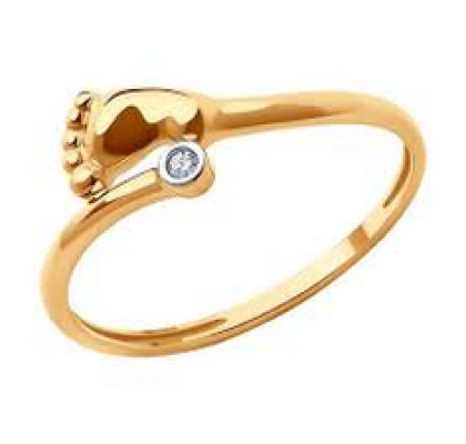 Кольцо из золота с фианитами