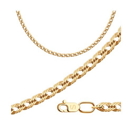 Lanț din aur, împletitură Romb Triplu