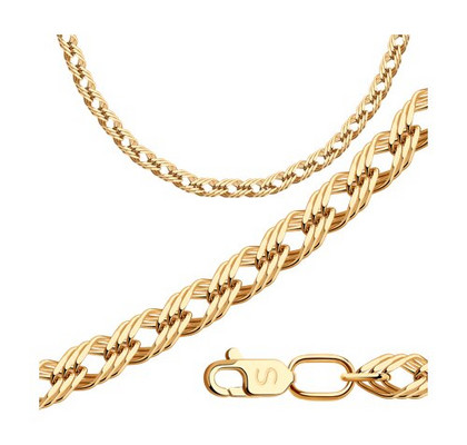 Lanț din aur, împletitură Romb Triplu