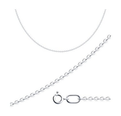 Lanț din argint, împletitură Ancoră diamantată