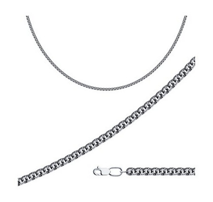 Lanț din argint înnegrit cu tăietură de diamant