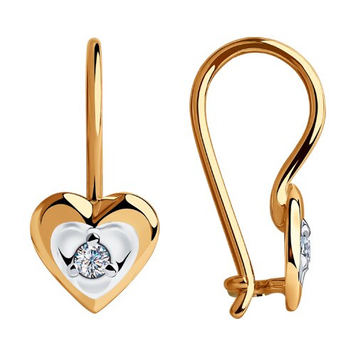 Cercei din aur cu zirconiu cubic