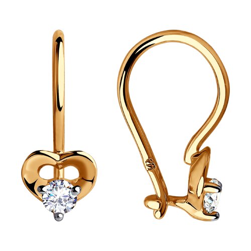 Cercei din aur cu zirconiu cubic