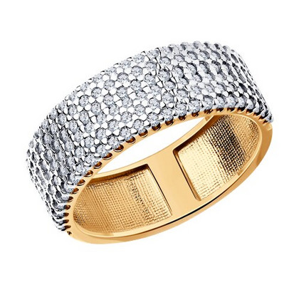 Inel din argint placat cu aur cu zirconiu cubic