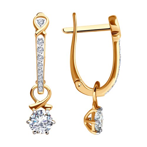 Cercei din aur cu zirconiu cubic