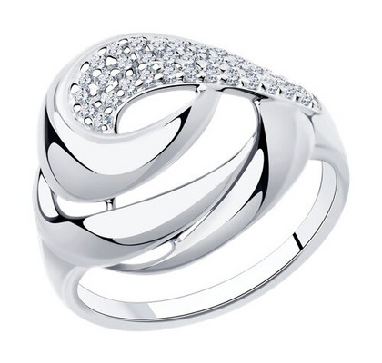 Кольцо из серебра с фианитами