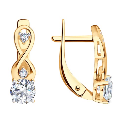 Серьги из золота с фианитами [ожидает перевода]