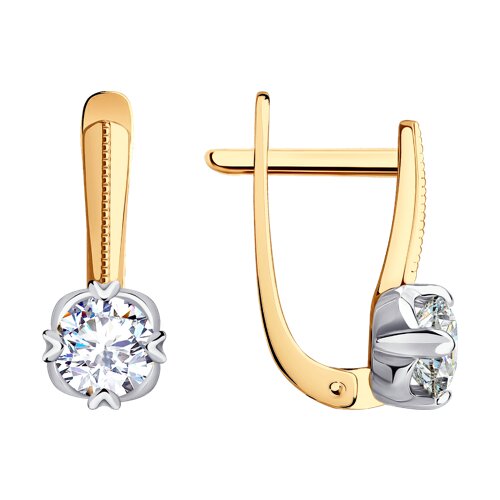 Cercei din aur cu zirconiu cubic
