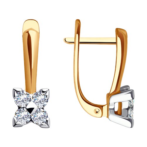 Cercei din aur cu zirconiu cubic