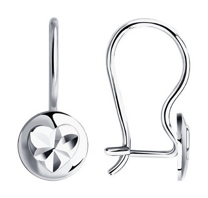 Серьги из серебра с алмазной гранью