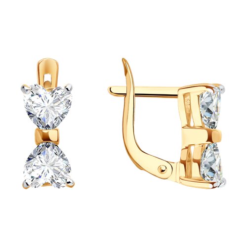 Cercei din aur cu zirconiu cubic