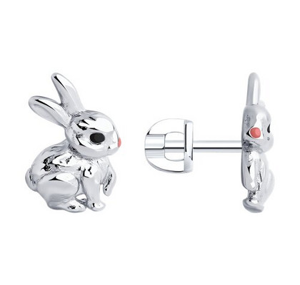 Cercei butoni din argint cu email