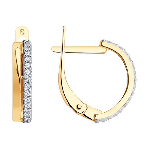 Cercei din aur cu zirconiu cubic