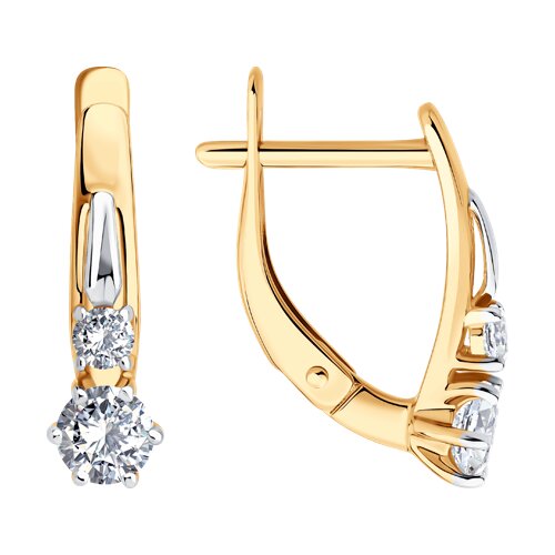 Cercei din aur cu zirconiu cubic