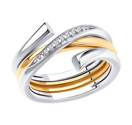 Inel din argint placat cu aur cu zirconiu cubic