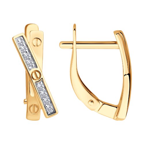 Cercei din aur cu zirconiu cubic