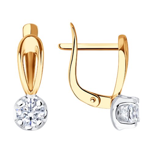 Cercei din aur cu zirconiu cubic