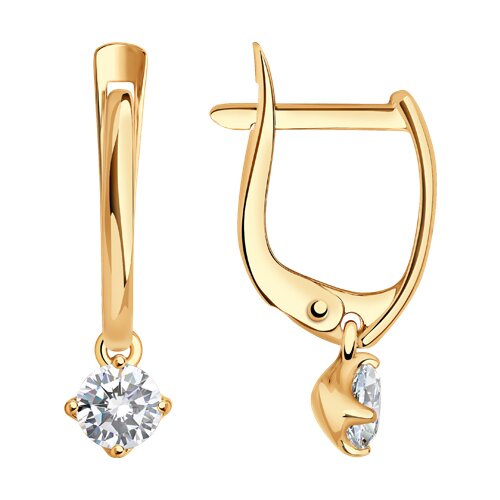 Cercei din aur cu zirconiu cubic