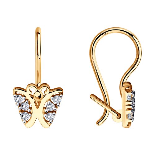 Cercei din aur cu zirconiu cubic