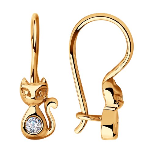 Cercei din aur cu zirconiu cubic