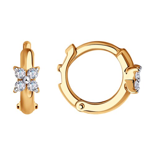 Cercei din aur cu zirconiu cubic