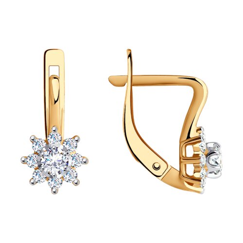 Cercei din aur cu zirconiu cubic