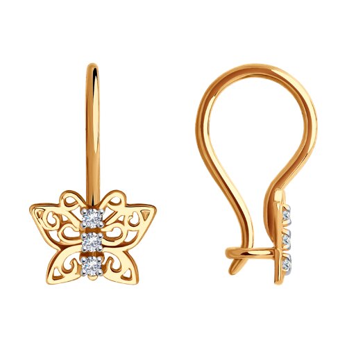 Cercei din aur cu zirconiu cubic