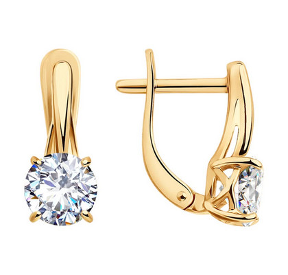 Cercei din argint aurit cu zirconiu cubic