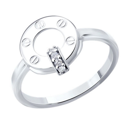 Кольцо из серебра с фианитами