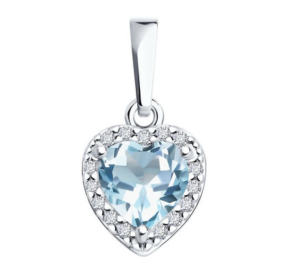 Pandantiv din argint cu topaz și zirconiu cubic