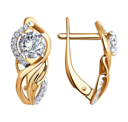 Cercei din aur cu zirconiu cubic