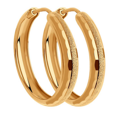 Cercei-congo din aur cu tăietură de diamant