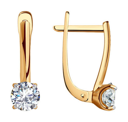 Cercei din aur cu zirconiu cubic