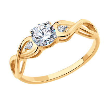 Inel de logodnă din aur cu zirconiu cubic