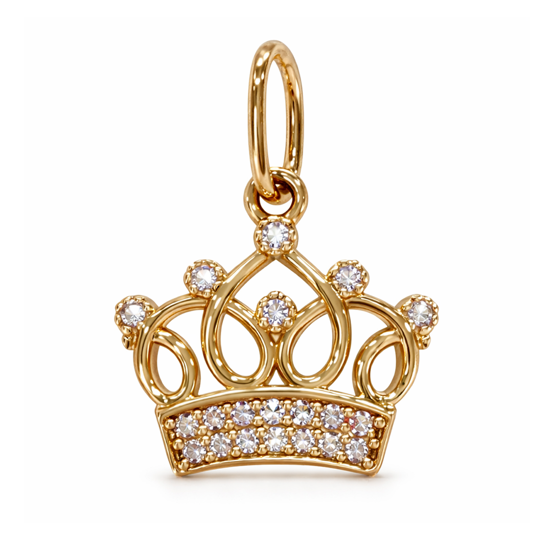 Подвеска корона из красного золота