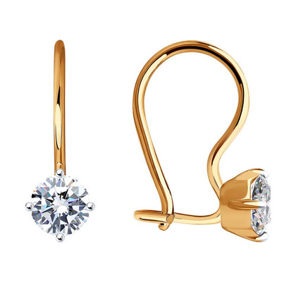 Cercei din aur cu zirconiu cubic