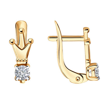Cercei din aur cu zirconiu cubic