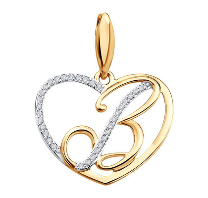 Подвеска-буква из золота с фианитами