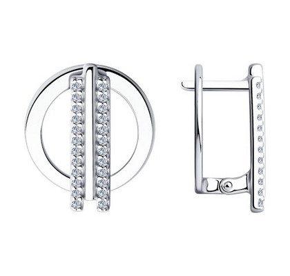 Cercei din argint cu zirconii