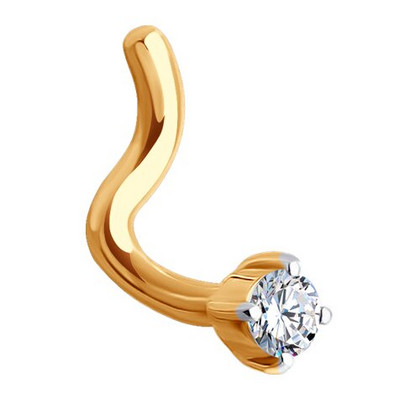 Piercing din aur cu zirconiu