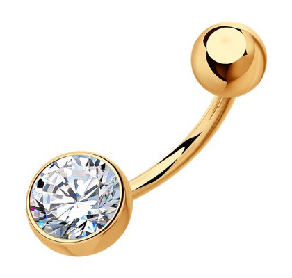 Piercing din aur cu zirconiu