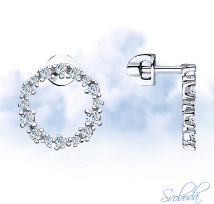 Cercei din argint cu zirconii