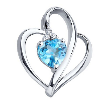 Pandantiv din argint cu topaz și fianite