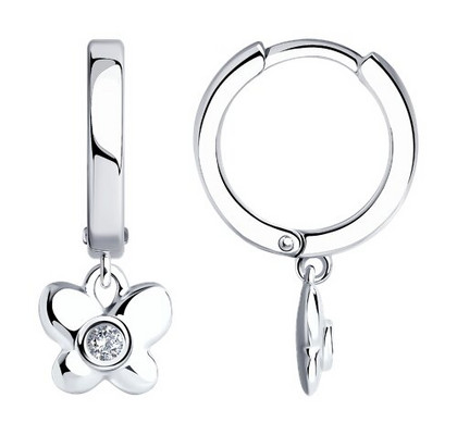 Cercei din argint cu zirconii