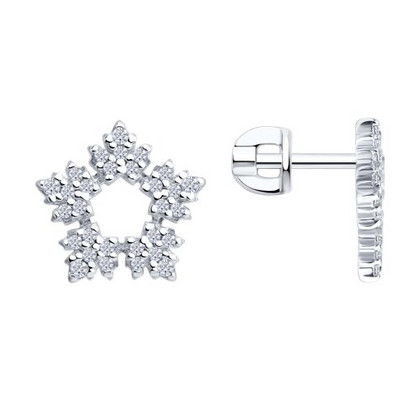 Cercei din argint cu fianite