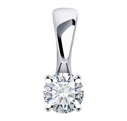 Pandantiv din aur alb cu briliant