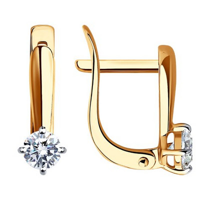 Cercei din aur cu fianite