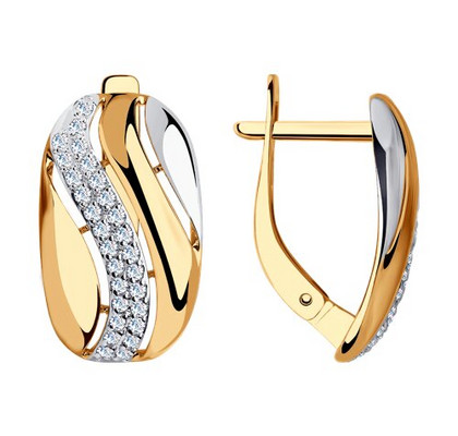 Cercei din aur cu fianite